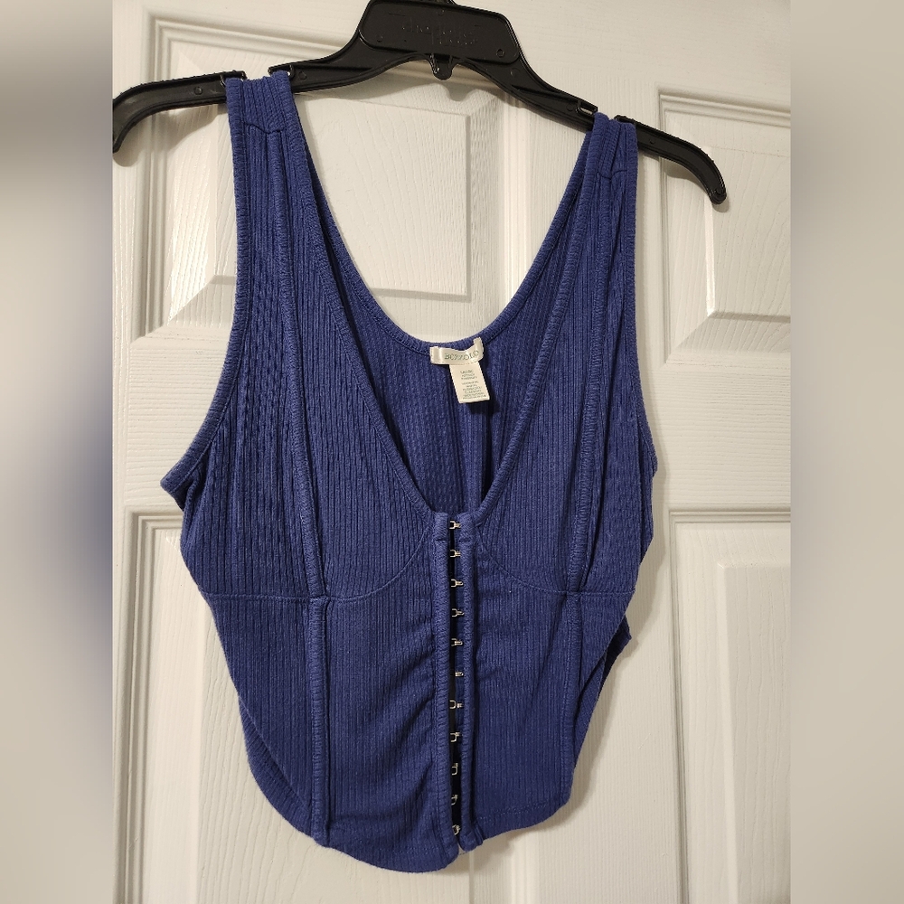 Blue Sleeveless Corset Top